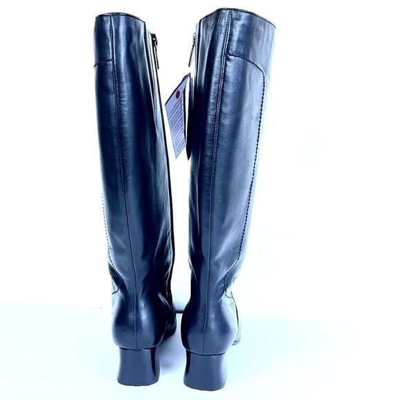 Blondo NWT Black Waterproof Leather & Natural Rubber Sole Riding Boots Sz 6.5WW - Picture 6 of 16